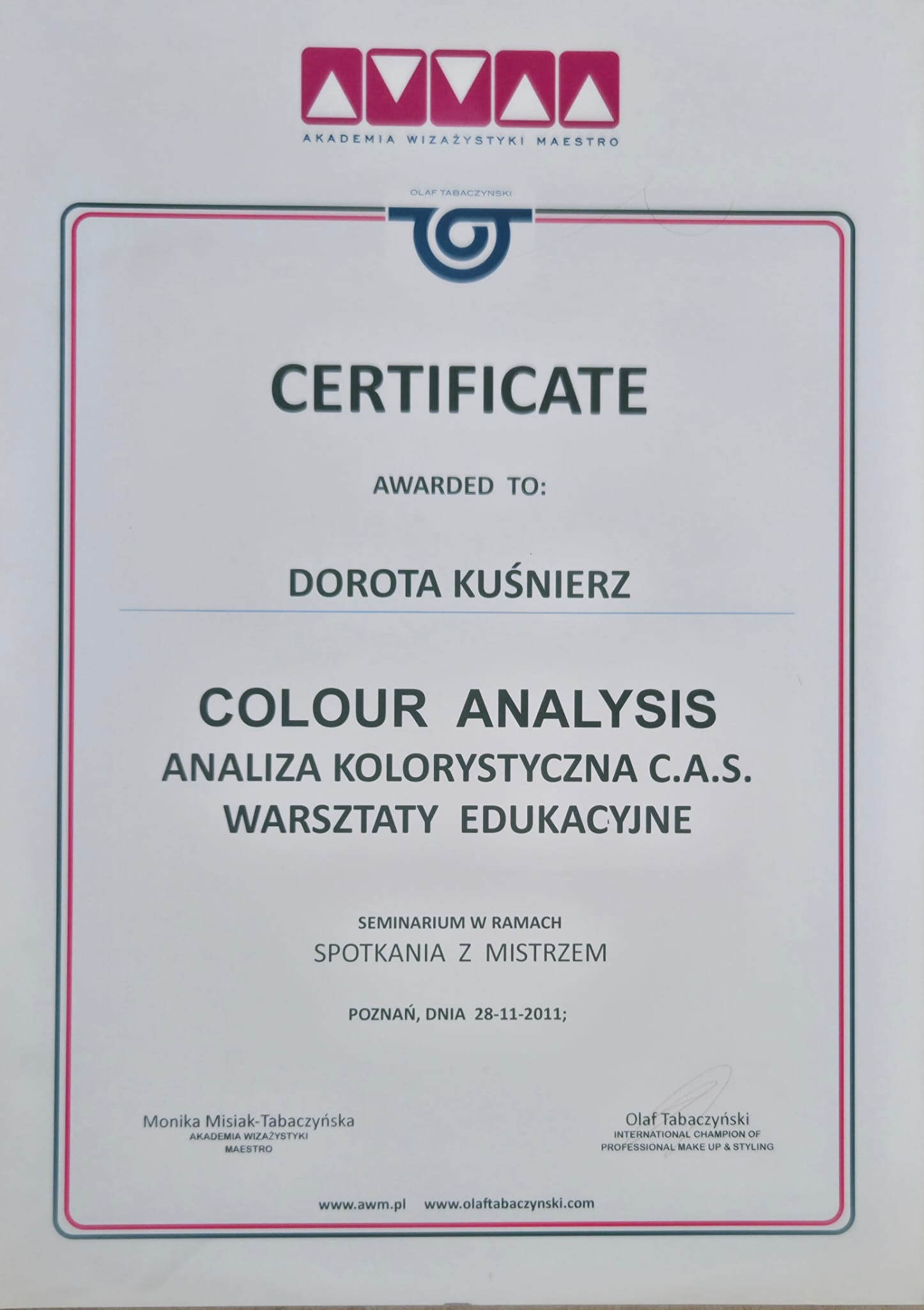 Certyfikat fryzjerski