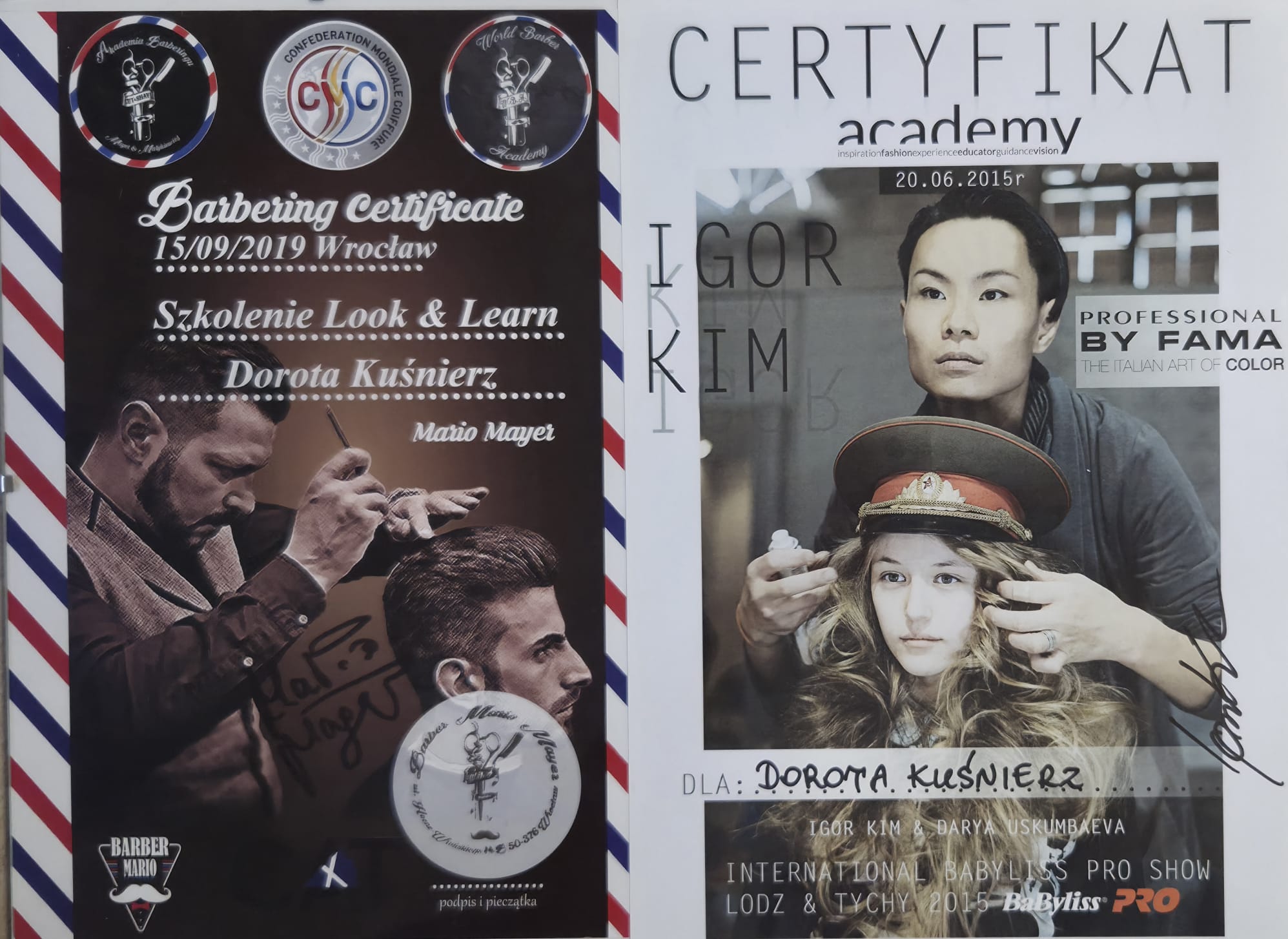Certyfikat Kaaral + Dyplom BabylissPRO