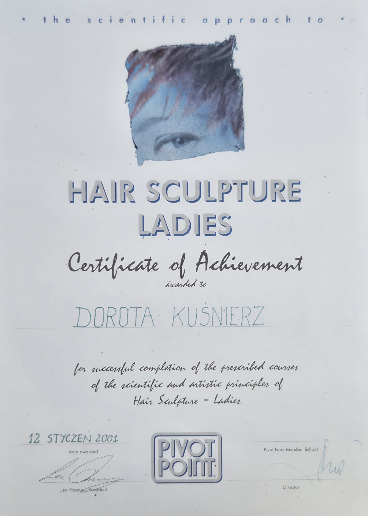 Certyfikat L'Anza Healing Haircare, 2006